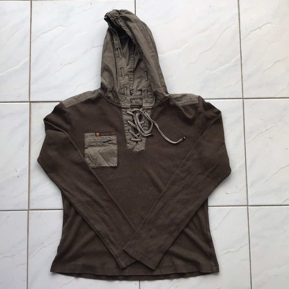 Girl’s Olive Self Tie Long Sleeve Shirt